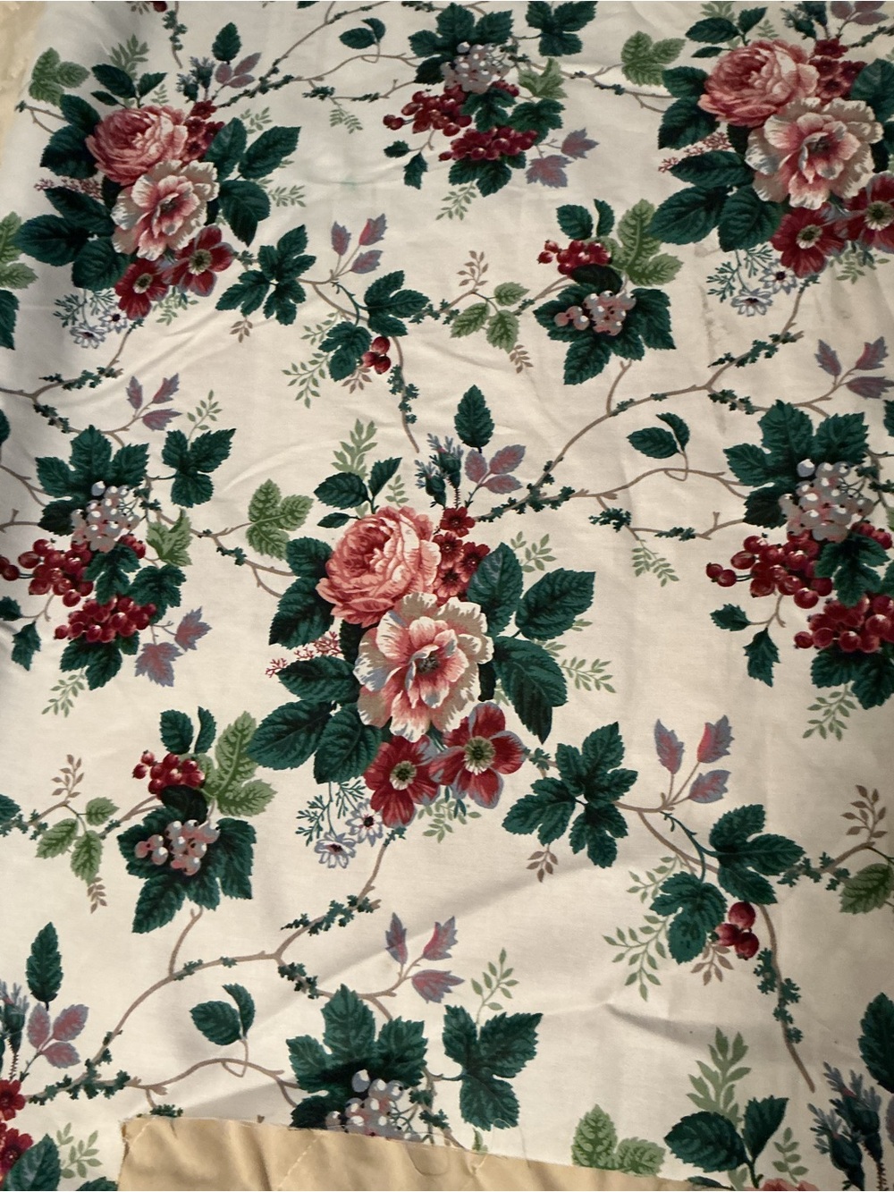 Authentic  Waverly Screen Print, 100% Cotton, roll of material, 60” x 56”.